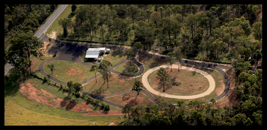 Aerial photograph of SBMRT's training complex